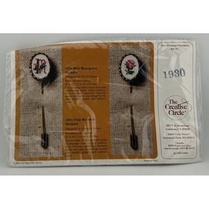 The Creative Circle Kit 1930, "Mini Monogram Stickpin" - Embroidery Kit